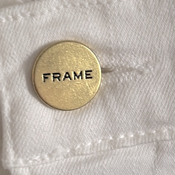 New FRAME High Rise Skinny Flared Fit White Stretch Denim Jean - Le High Flare - Picture 5 of 13